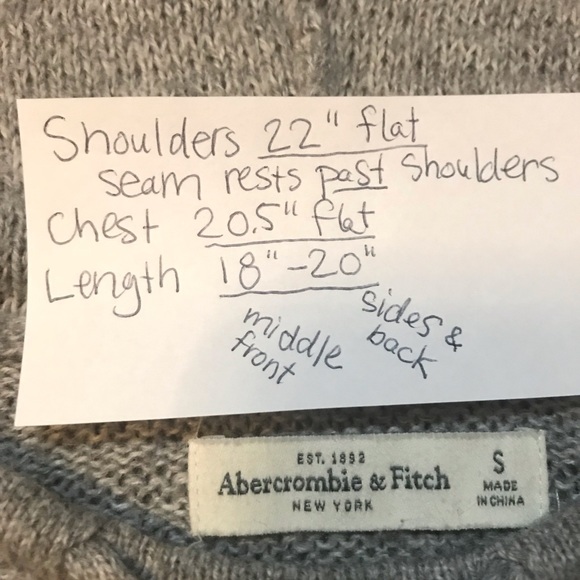 ABERCROMBIE & FITCH light gray hooded sweater S - Picture 9 of 11